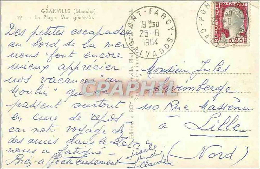 Granville (Manche) — Visão geral da praia — Edições ROY n°30 - Verso