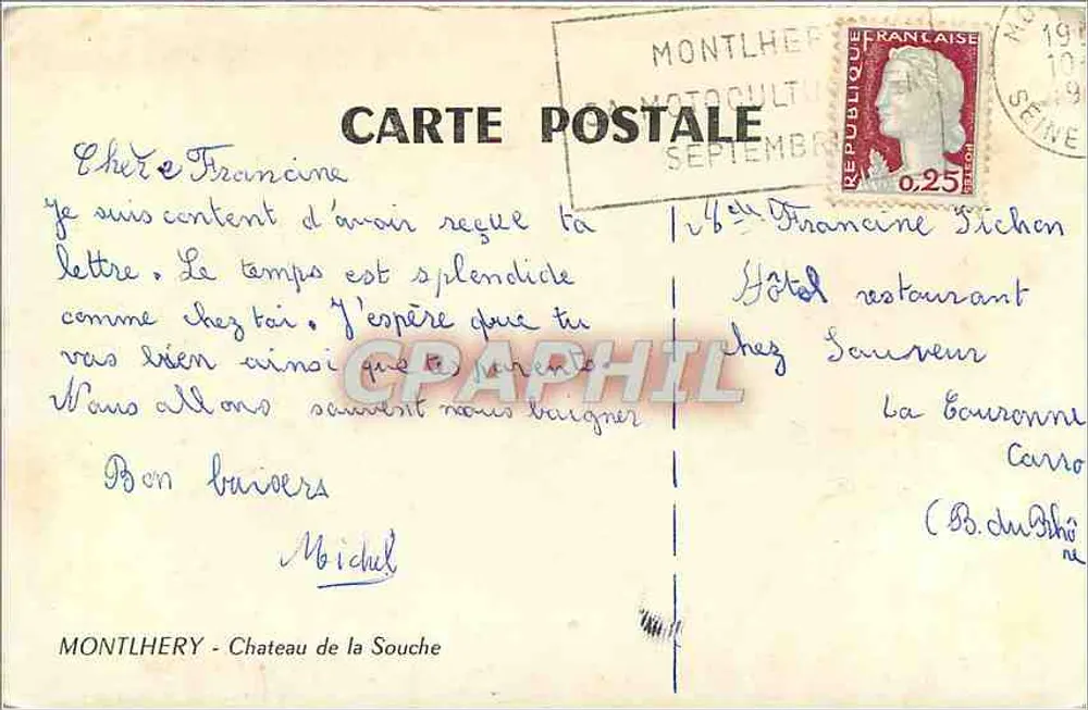 Castelo de la Souche — Montlhéry — editor desconhecido - Verso