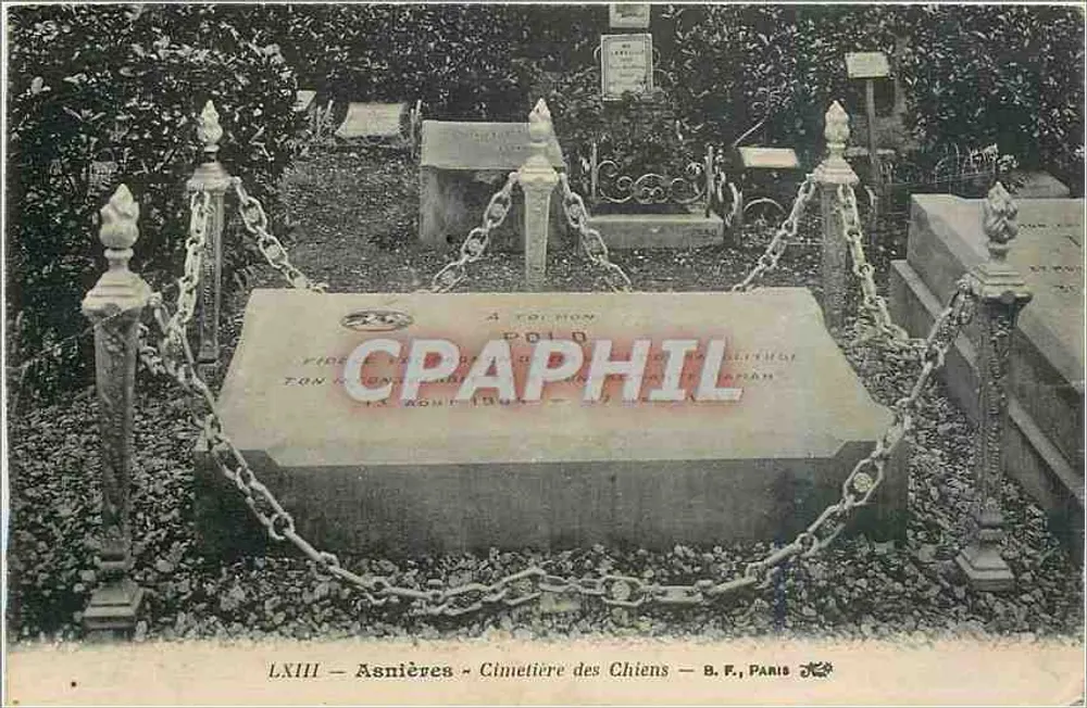 Asnières - Cemitério dos Cães — B. F., Paris - Frente