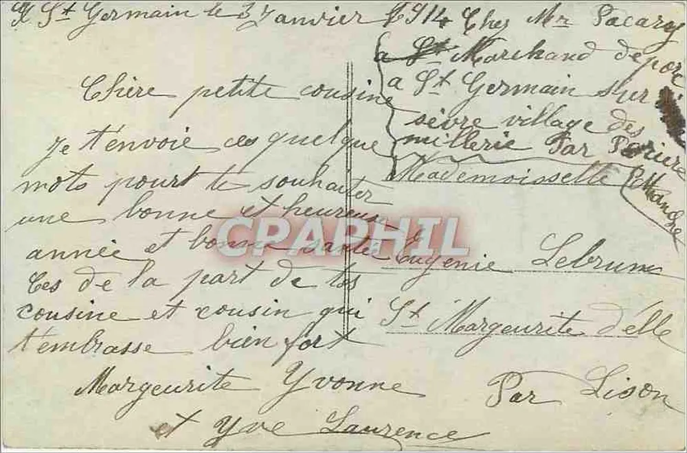 Jong koppel — Vreugde van liefde — Serie S23, uitgegeven door Joie d'Aimer - Achterkant
