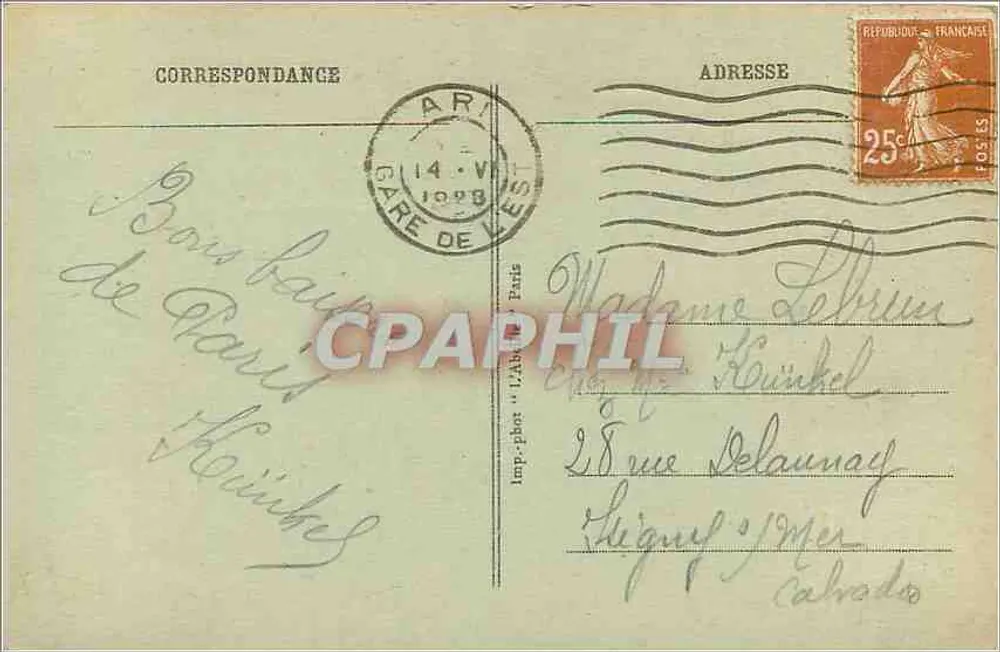 Stazione Montparnasse — Un Pensiero di Parigi — Imp. phot. L'Abbé - Verso
