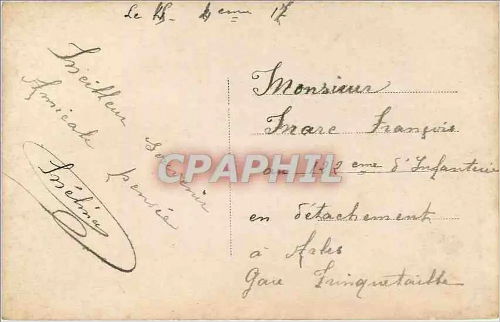 Jeune femme en robe rose — portrait studio — éditeur FURIA n° 708 - Verso