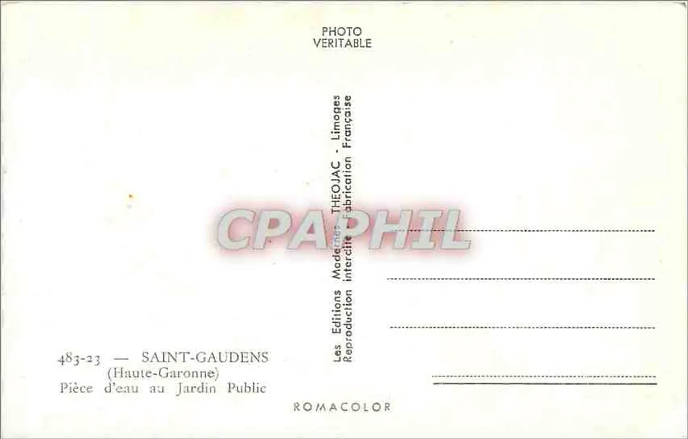 Saint-Gaudens — Wasserfläche im öffentlichen Garten — Les Editions Modernes Théoyjac - Rückseite