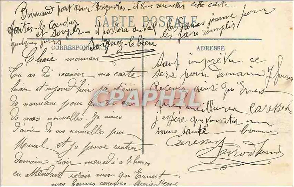 Marseille — Place d'Aix e o Arco do Triunfo — editor X X, n° 10 - Verso