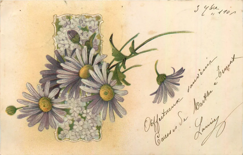 Flores de margaridas — L. Fontaine, Montpellier — número de série não visível - Frente