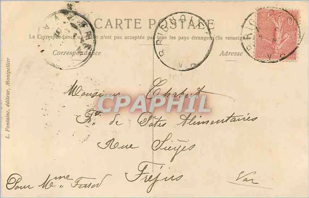 Flores de margaridas — L. Fontaine, Montpellier — número de série não visível - Verso