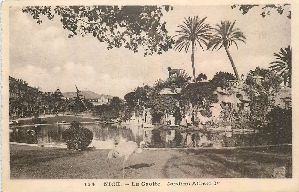 Nice — A Gruta, Jardins Albert Ier — Gilletta et Cie, Nice, n°154 - Frente