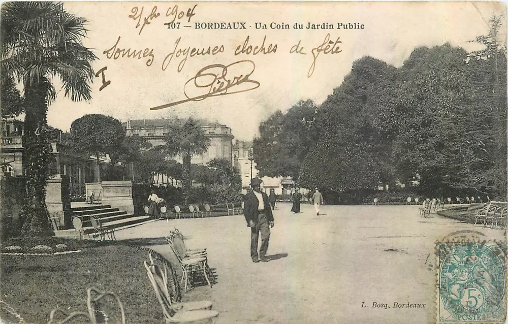 Bordeaux - Ein Eckbereich des öffentlichen Gartens — L. Bosq, Bordeaux, n°107 - Vorderseite
