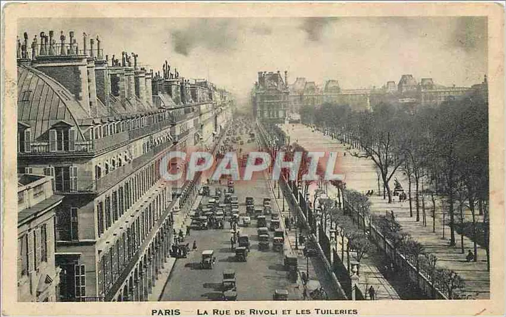 Paris — La Rue de Rivoli et les Tuileries — C° des Arts, Strasbourg - Recto