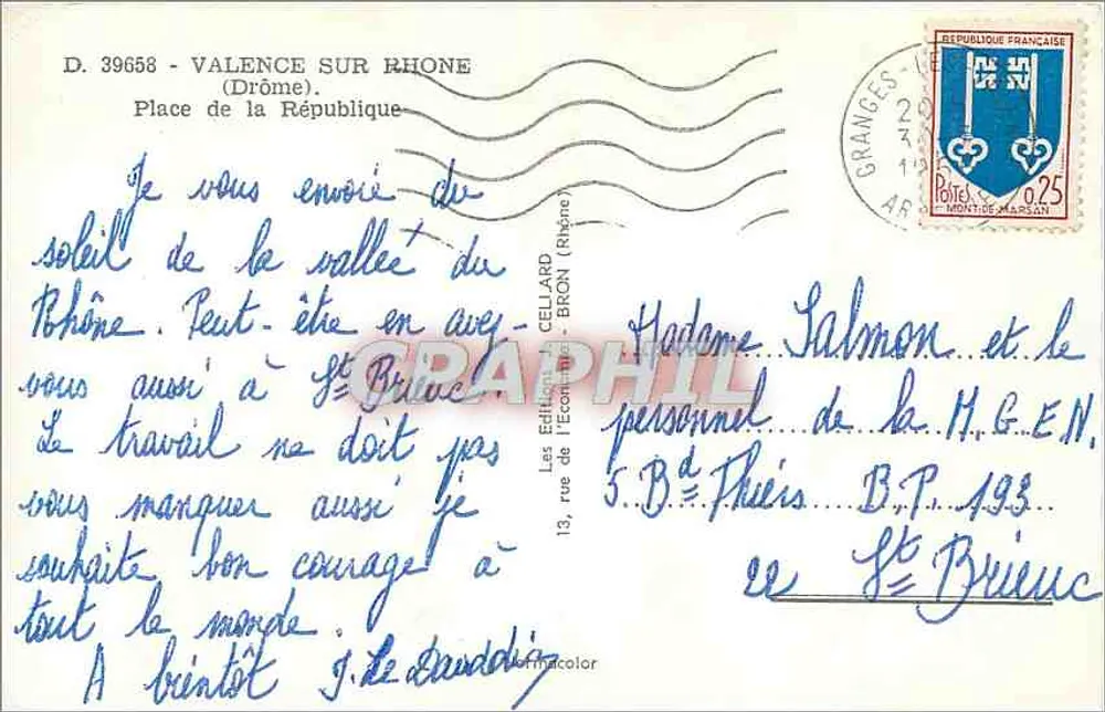 Place de la République — Valence-sur-Rhône — Éditions Cellard - Back