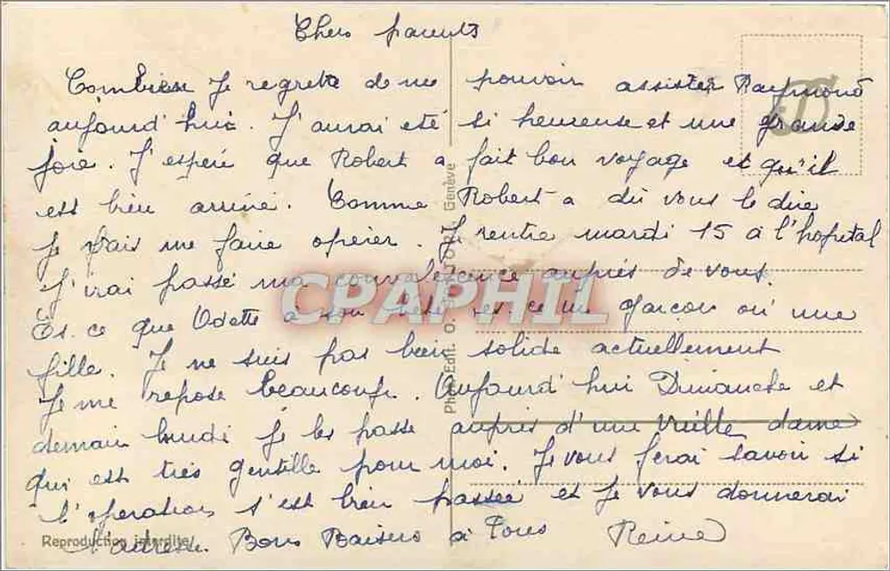 Genebra, a Confluência do Ródano e do Arve — Bilhete postal antigo n°126 - Verso