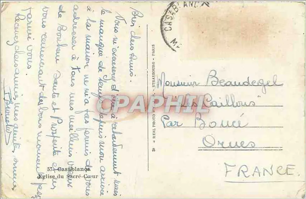 Église du Sacré-Cœur — Casablanca — éditeur L'APS - Rückseite