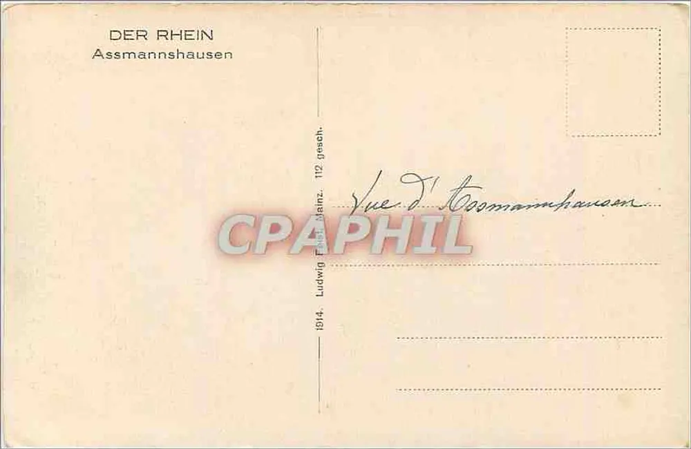 View of the Rhine — Assmannshausen — Ludwig Feldhainz, No. 112 - Back