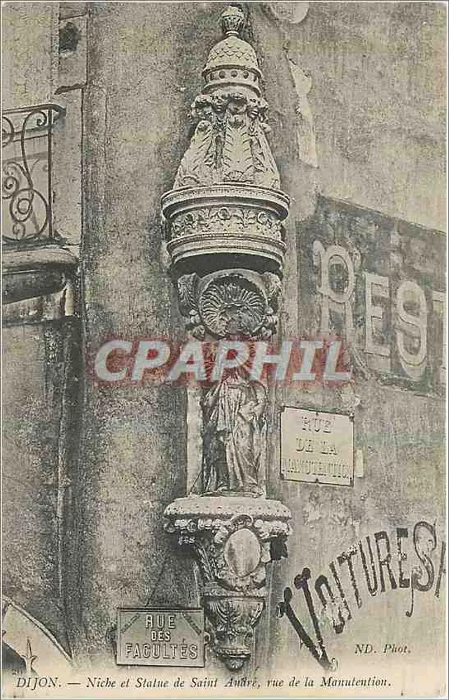 Dijon — Niche et Statue de Saint André, rue de la Manutention — ND. Phot. - Recto