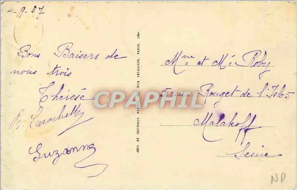 Ilha de Bréhat — Os rochedos do Témophore — LL 126 — Editor: ZEN ET NEUDELIN, RUE LECULLIER, PARIS - Verso