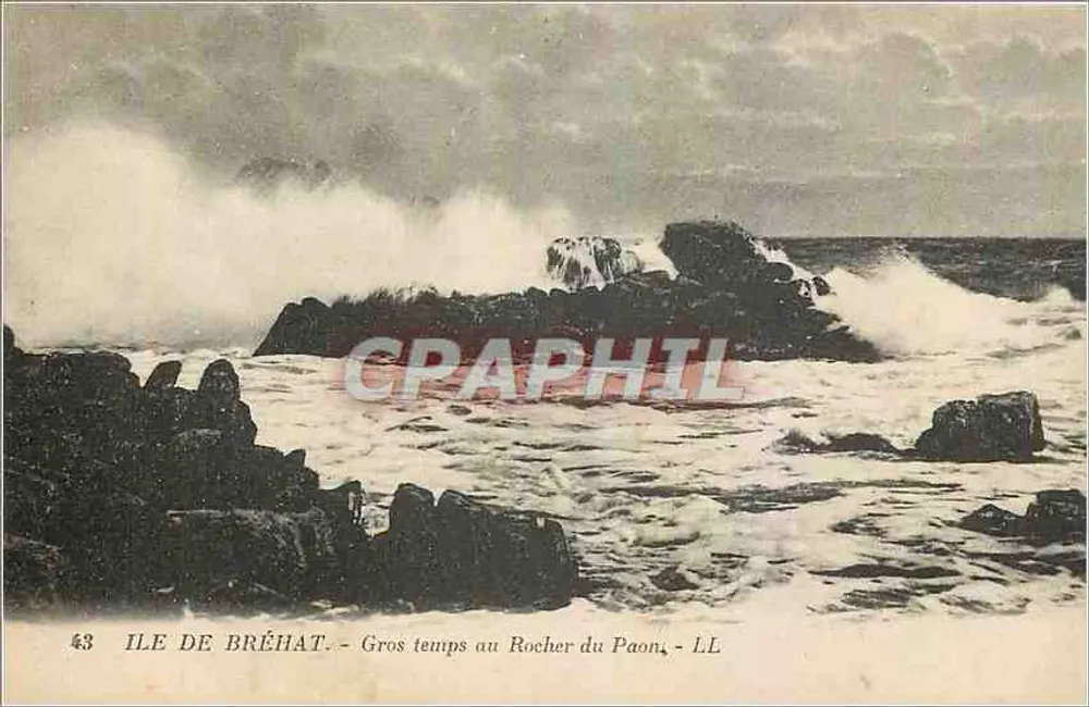 Insel Bréhat — Stürmisches Wetter am Rocher du Paon — LL - Vorderseite
