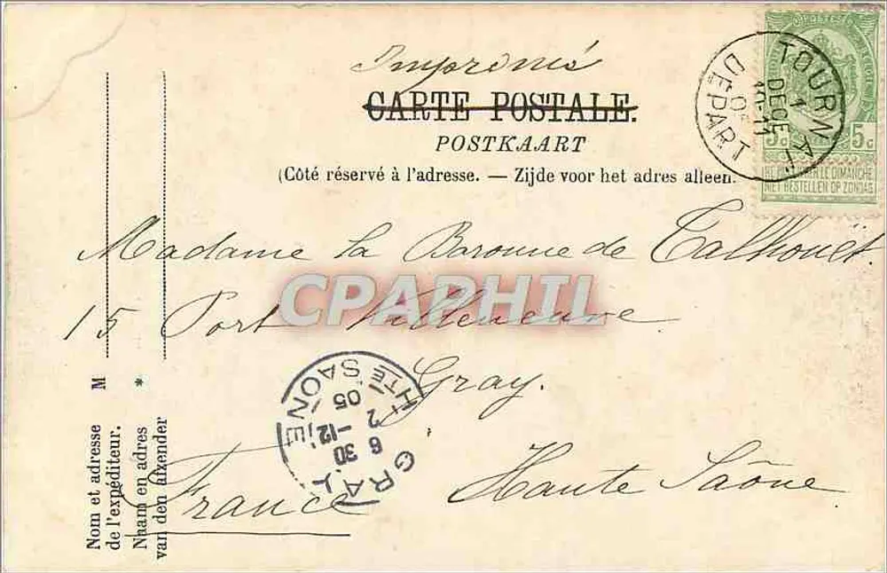 Tournai, De Brug van de Gaten — H. Cambiès - Achterkant