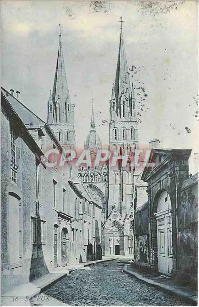 Bayeux — Widok katedry z ulicy Madeleine — wydawca nieznany, nr 38 - Awers