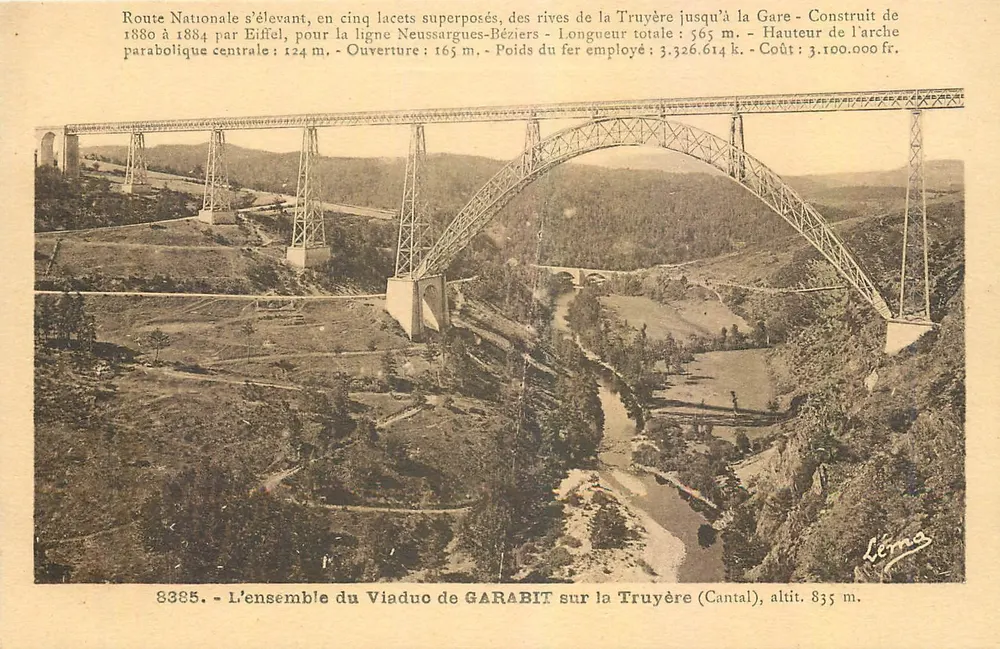 Garabit-Viadukt auf der Truyère (Cantal) — Der gesamte Viadukt — Léma - Vorderseite