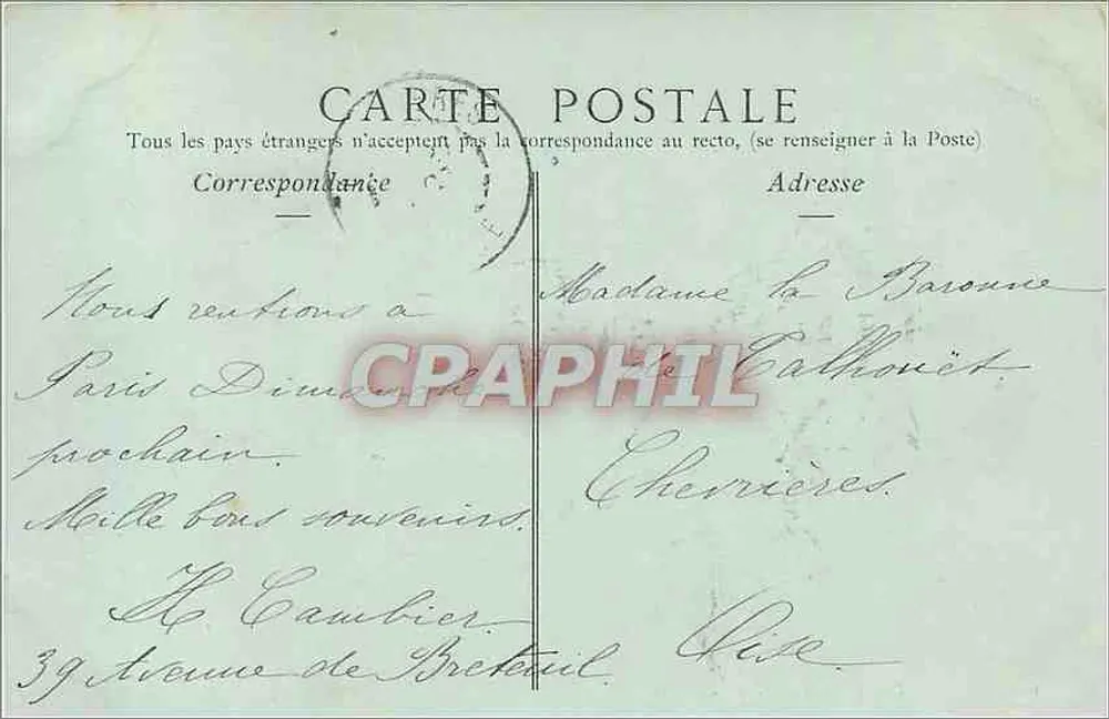 Le Tréport — De Haven — H. Cambier, Collecties ND Phot, n°124 - Achterkant
