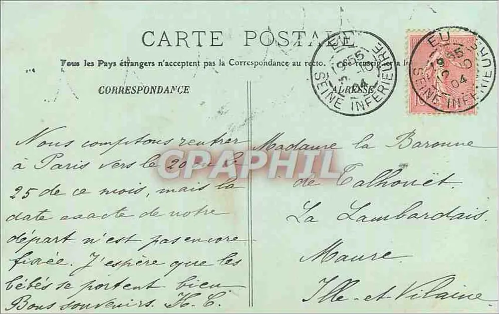 Le Tréport — L'Escalier de la Falaise — H. Cambier, n°35 - Verso