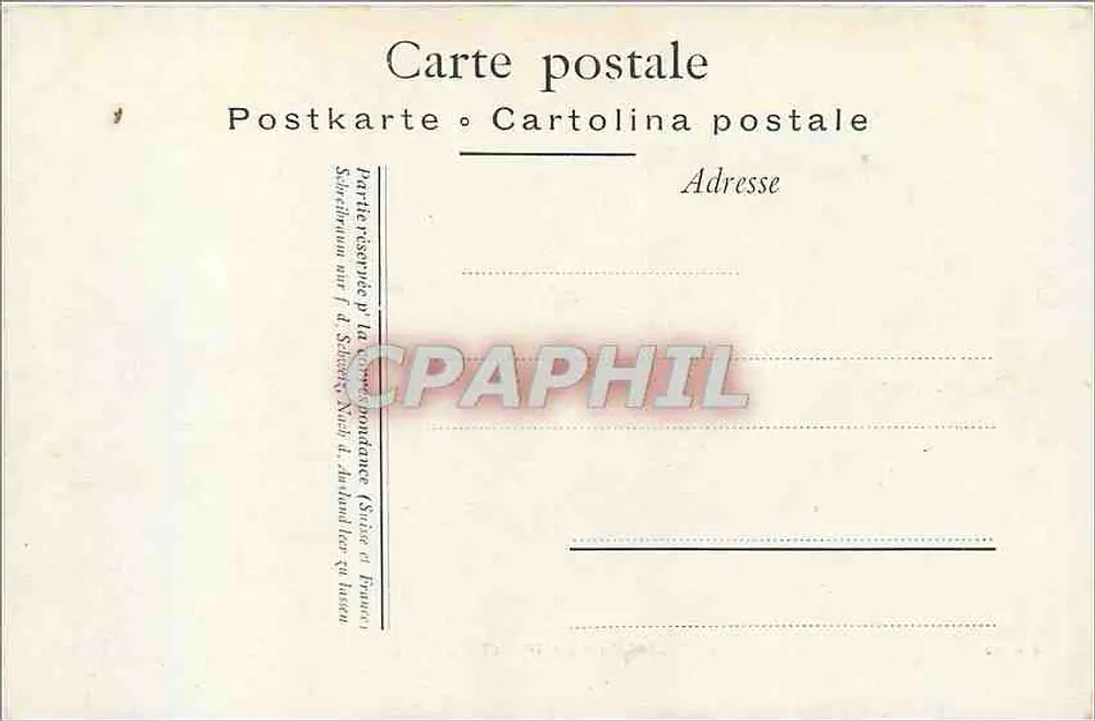 Lago Léman - A Ponta de Yvoire — vista com igreja e rochedos — editor S. H. Geneur, n° 63 - Verso