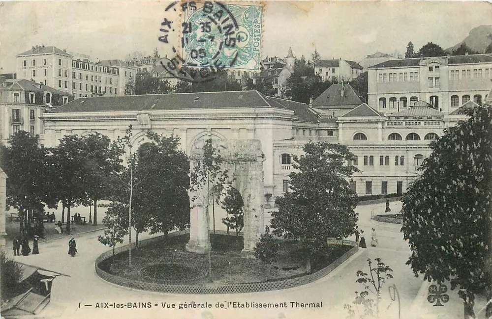 AIX-les-BAINS — Vue générale de l'Établissement Thermal — éditeur MONTANNE - Recto