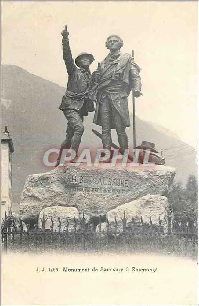 Monumento de Saussure em Chamonix — J.J. 1456 - Frente