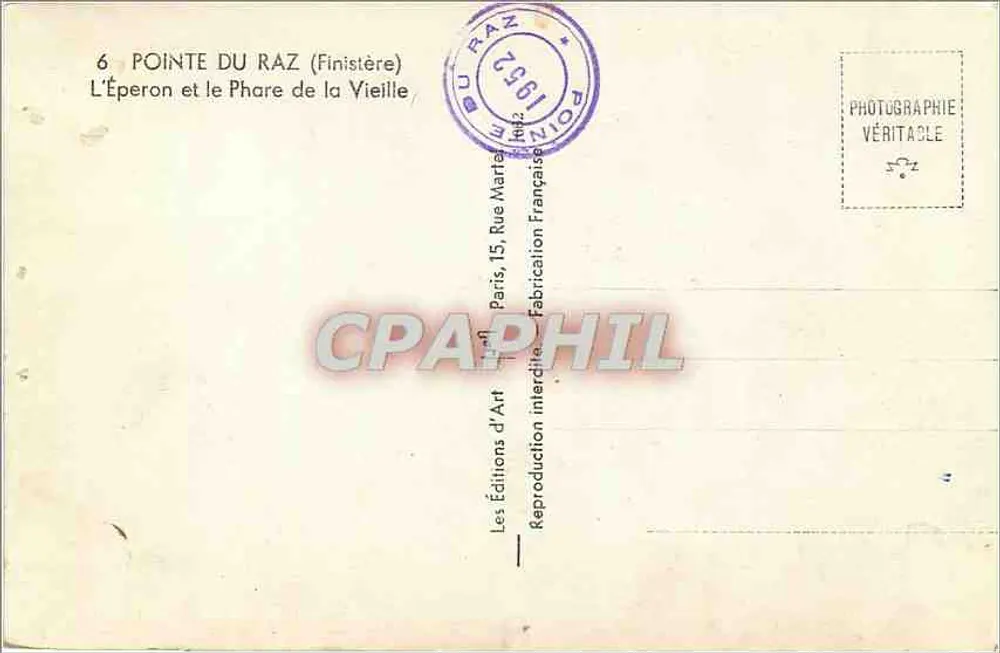 Pointe du Raz (Finistère) — L'Éperon et le Phare de la Vieille — Les Éditions d'Art - Verso