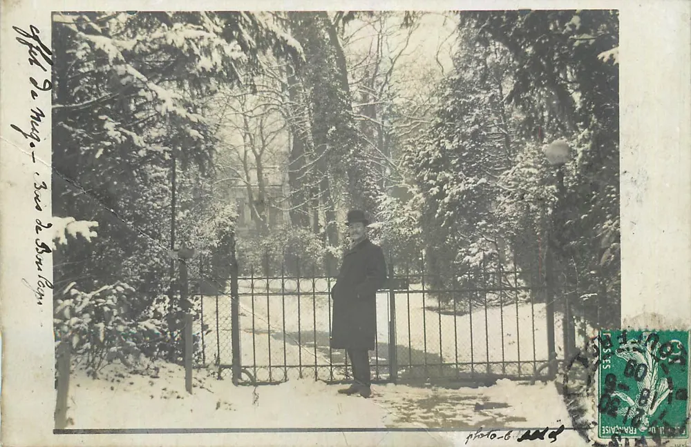 Jardin de Sceaux — entrée enneigée — photo de M. de Muyg - Vorderseite