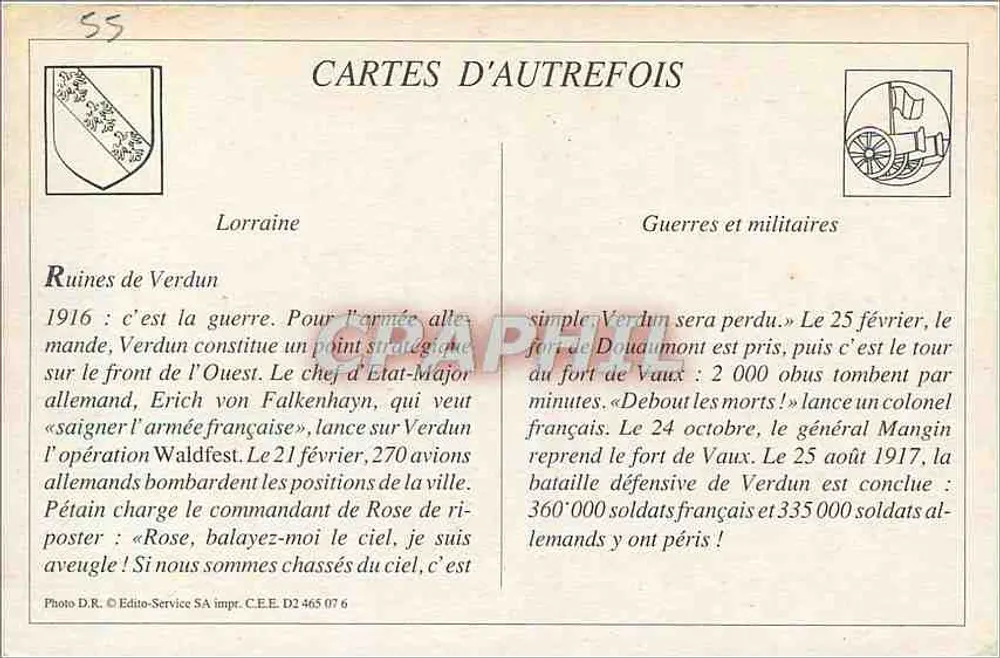 Verdun — Suas Ruínas — Vista geral tirada das margens do rio Meuse - Verso