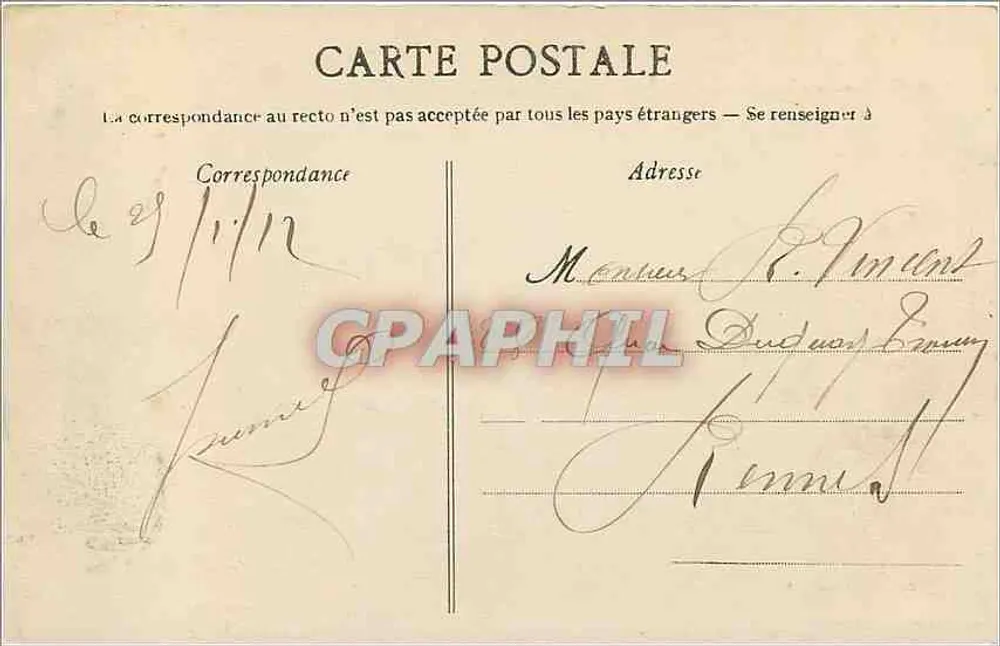 Schloss Vitré - Das Châtelet und die Turm St-Laurent — Sammlung A. Wazon, St-Brieuc, Nr. 339 - Rückseite