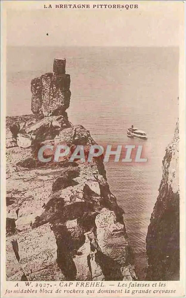 Cap Fréhel — Die Klippen und die beeindruckenden Felsenblöcke, die die große Schlucht überragen — A. W. 2027 - Vorderseite