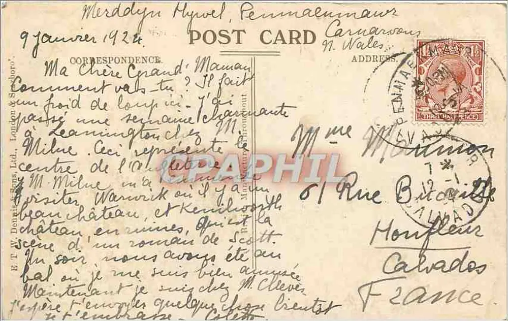 L'Arbre d'Oak, Centre de l'Angleterre, Leamington Spa — E.T. Denneys & Co. Ltd. - Verso