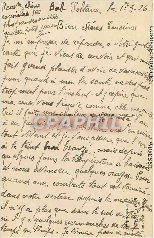 A Grande Oração — SCÈNES ET TYPES — LL n°6220 - Verso