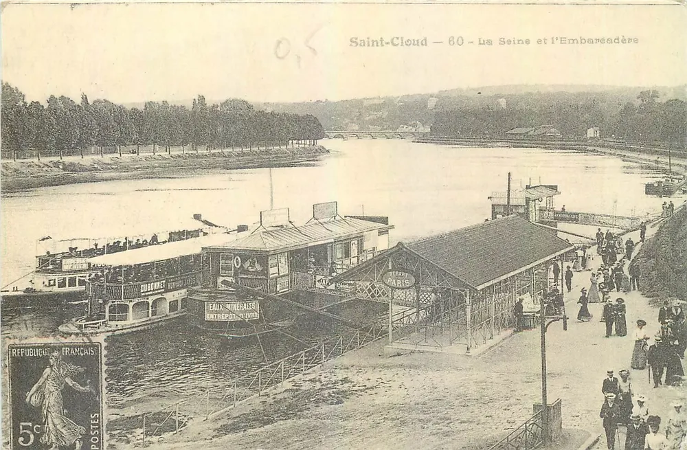 Saint-Cloud — 80 — A Seine e o Embarcadère — Editor: CARTES D'AUTREFOIS - Frente