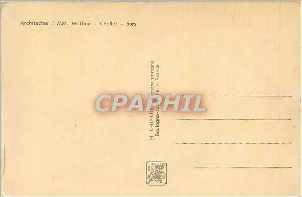 Pavillon de la Radio — Exposition Internationale Paris 1937 — H. CHIPAULT, Boulogne-sur-Me - Verso