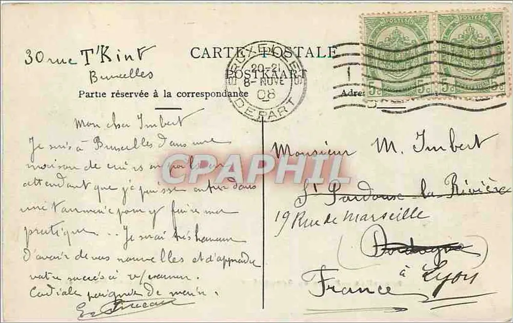 Bruxelas — Place de Brouckère — L. Lagaert, Brux. N. 44 - Verso