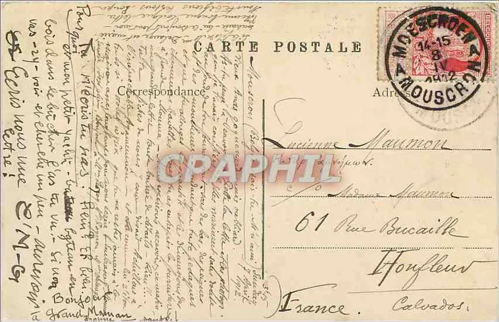 Mouscron — Hôtel-de-Ville — wyd. J. Auverny - Rewers