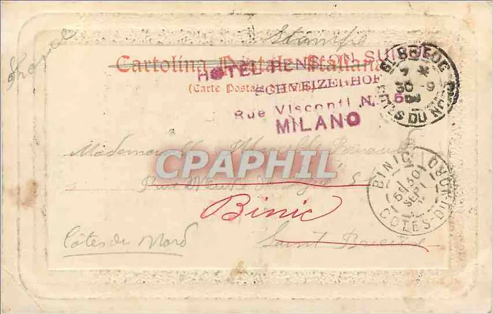 Milano - Innenansicht der Galleria Vittorio Emanuele II — Dulllio Raineri, Ed. Milano, n° 400 - Rückseite