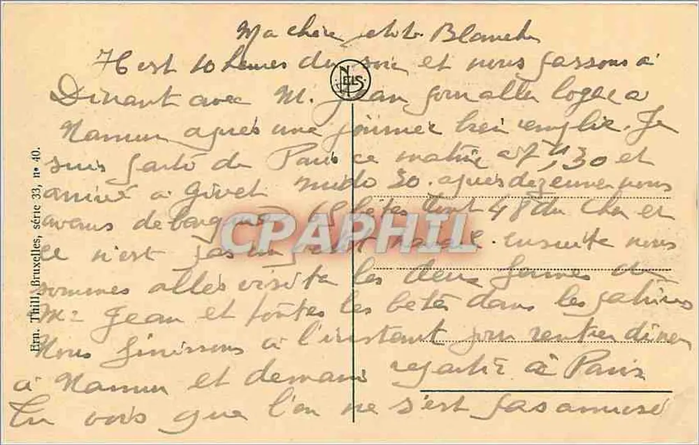 डिनांत वाल्ज़िन के किला — प्रकाशक एन. थिल, ब्रुसेल्स, श्रृंखला 33, संख्या 40 - पीछे