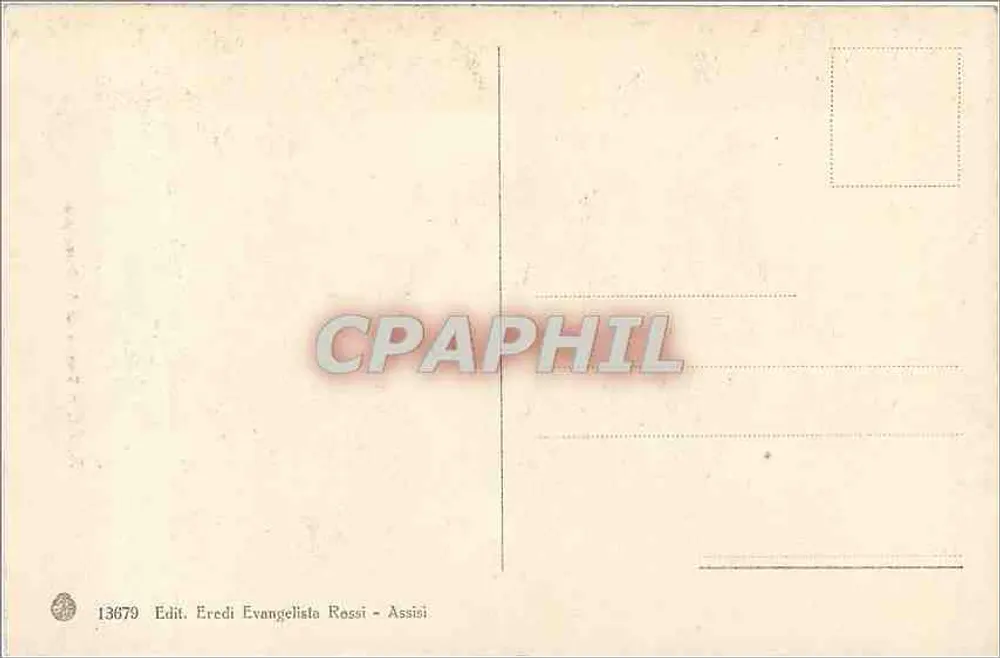 Assis - Tumba de S. Francisco — Editor Éredi Evangelista Rossi, n° 13679 - Verso