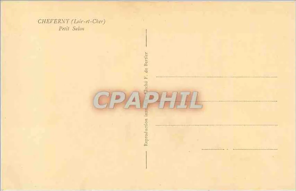 Cheverny (Loir-et-Cher) — Pequeno Salão — F. de Bertier - Verso