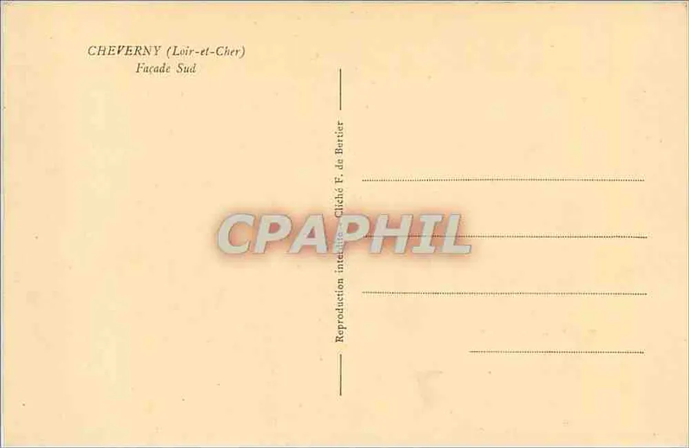 Castelo de Cheverny — Fachada Sul — Cliché F. de Bertier - Verso