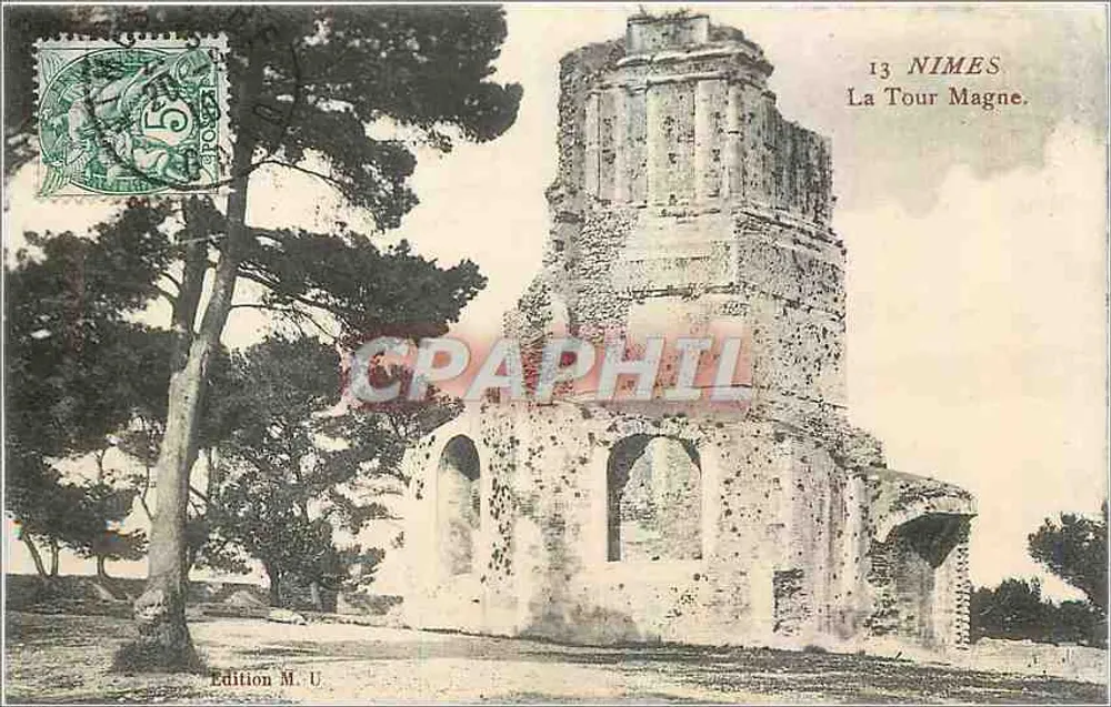 Nîmes — A Torre Magne — Edição M. U. - Frente