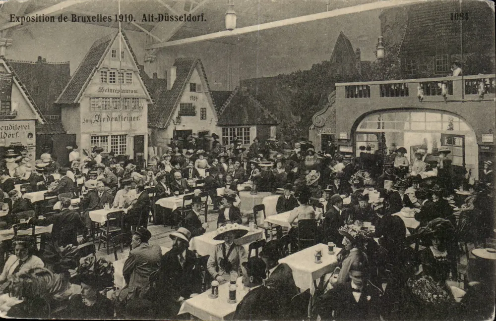Brüsseler Ausstellung 1910. Alt-Düsseldorf — Restaurant 'Zum Loddensteiner' — Verlag VALENTINE, Serie VALENTINE - Vorderseite
