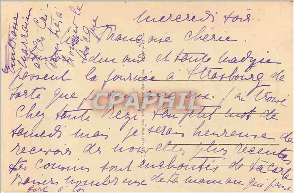 Strasbourg - Les vieilles tours aux Ponts Converts — éditeur CPAHIL, n° 96 - Verso