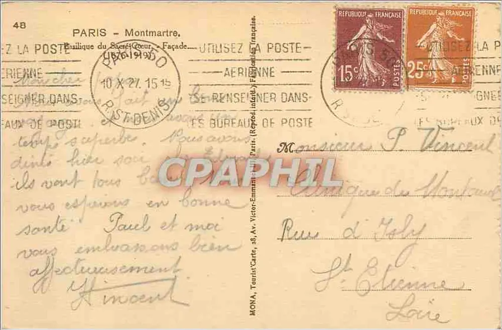 Basilique du Sacré-Cœur — Façade — M. Mona, n°48 - Verso