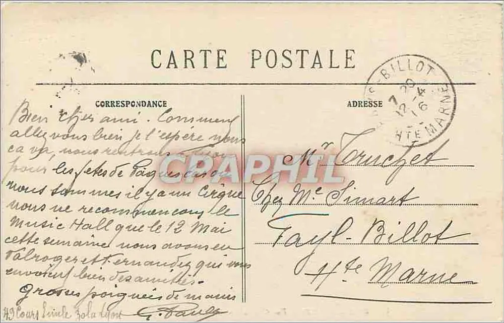 Grenoble — Vista Geral e o Monte Moucherotte (1906) - Verso