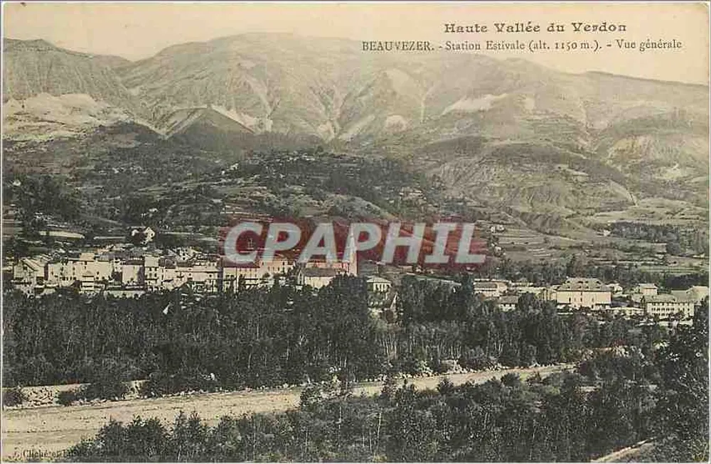 Alta Vale do Vésdon — Beauvezer, Estação de Verão (alt. 1150 m.) — Vista geral - Frente
